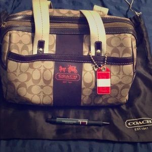 Coach Heritage Brown and Tan Satchel